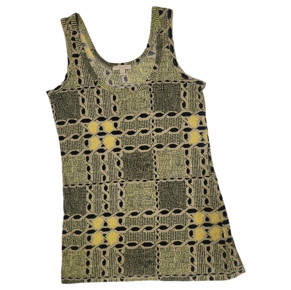 Burberry Tops - Burberry Brit Abstract Chain Chrome Yellow Tank SZ SMALL